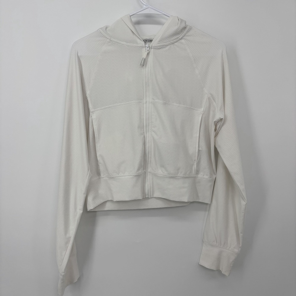 Athleta Girl Serve UPF Jacket Size 16 XXL White Textured Zip Up Athletic‎ School